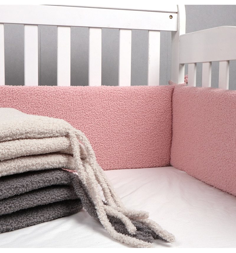 3 Panel Baby Safe Kiságy Lökhárítók Sherpa Anyaga