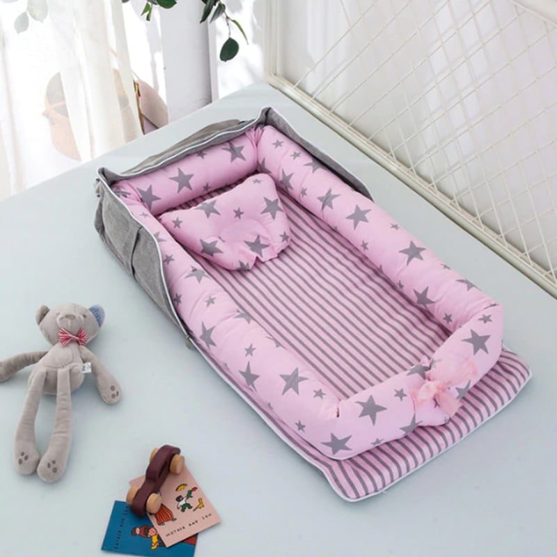 Hordozható Babaágy Párna Ergonomikus Nyugágy Nest Csecsemő Utazóágy