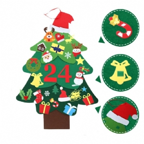 Jeteven Diy Filc Karácsonyfa Gyerekeknek Fal Karácsonyi Díszek Visszaszámlálás Adventi Naptár 3.2ft 37db Boldog