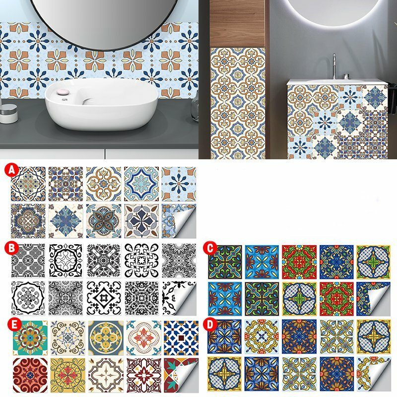 10 Db 10x10/15x15/20x20cm Fali Csempe Matrica Konyha Fürdőszoba Wc Vízálló Pvc