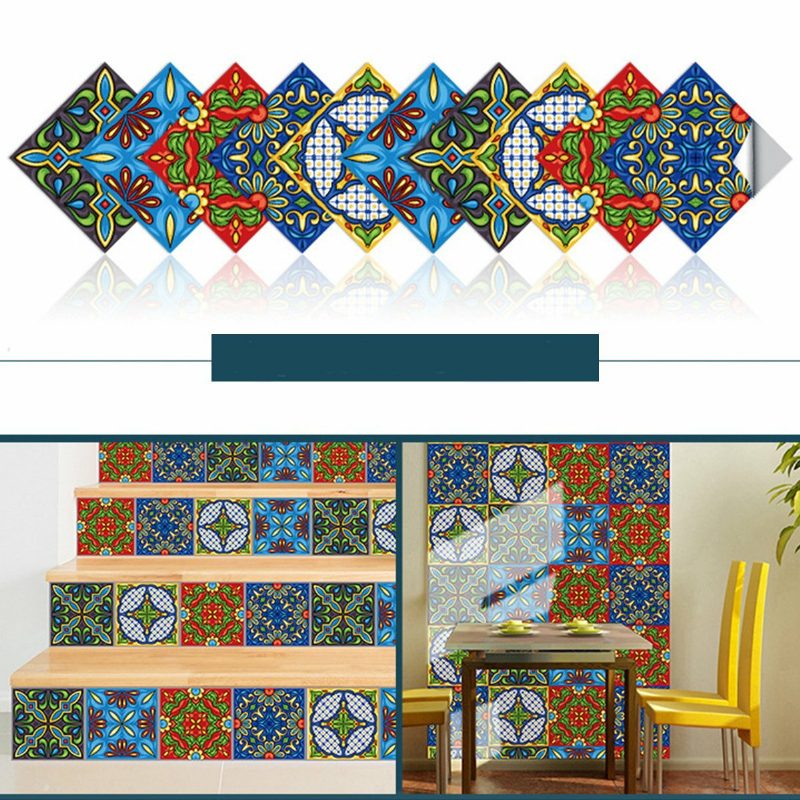 10x10/15x15/20x20cm Fali Csempe Matricák Konyha Fürdőszoba Wc Vízálló Pvc