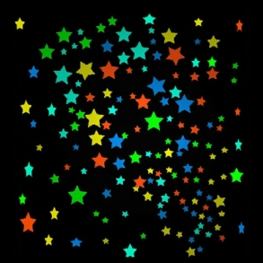 25db Fluoreszcens Glow Star Falimatrica Izzó S M L Színes Csillag Falmatricák Otthoni Fali Dekoráció