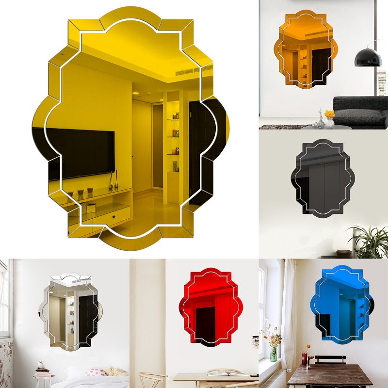 3d Akril Tükör Fali Matrica Diy Falfestmény Otthoni Hálószoba Dekoráció