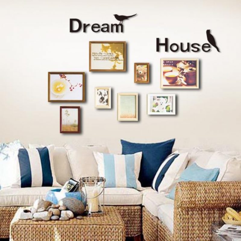3d Dream House Többszínű Barkács Alakú Tükör Fali Matricák Otthoni Fal Hálószoba Irodai Dekoráció