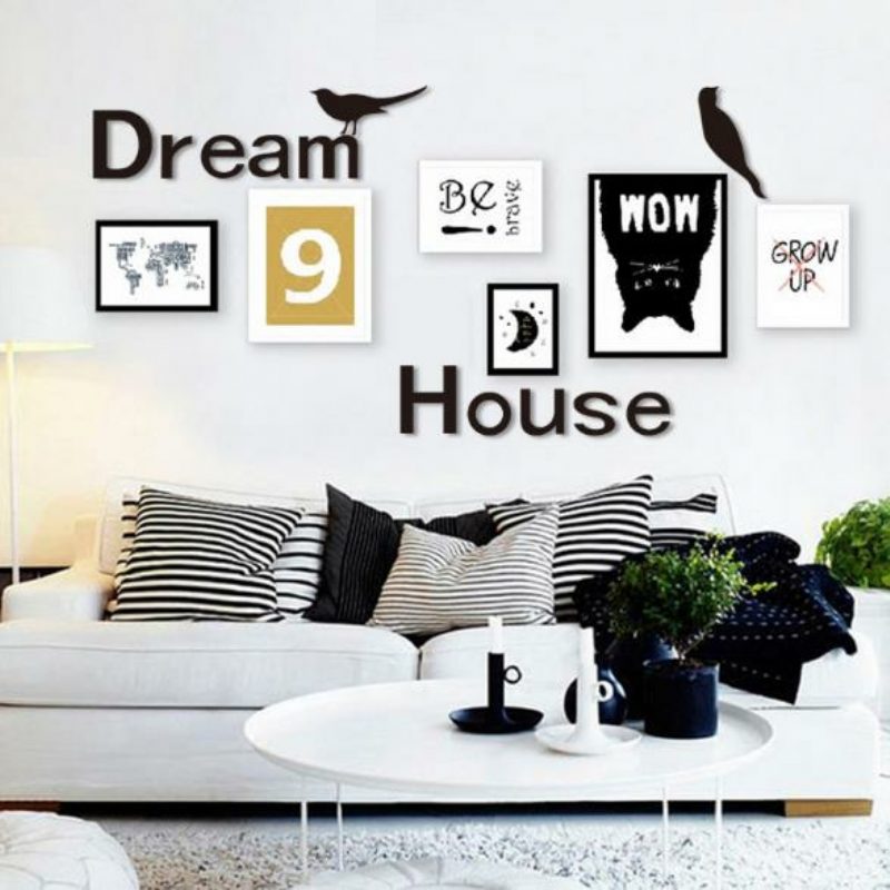 3d Dream House Többszínű Barkács Alakú Tükör Fali Matricák Otthoni Fal Hálószoba Irodai Dekoráció