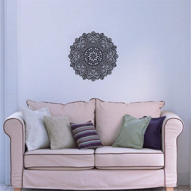 59x59cm Kivehető Mandala Virágos Falmatricák Vinyl Mintás Pvc Falimatricák