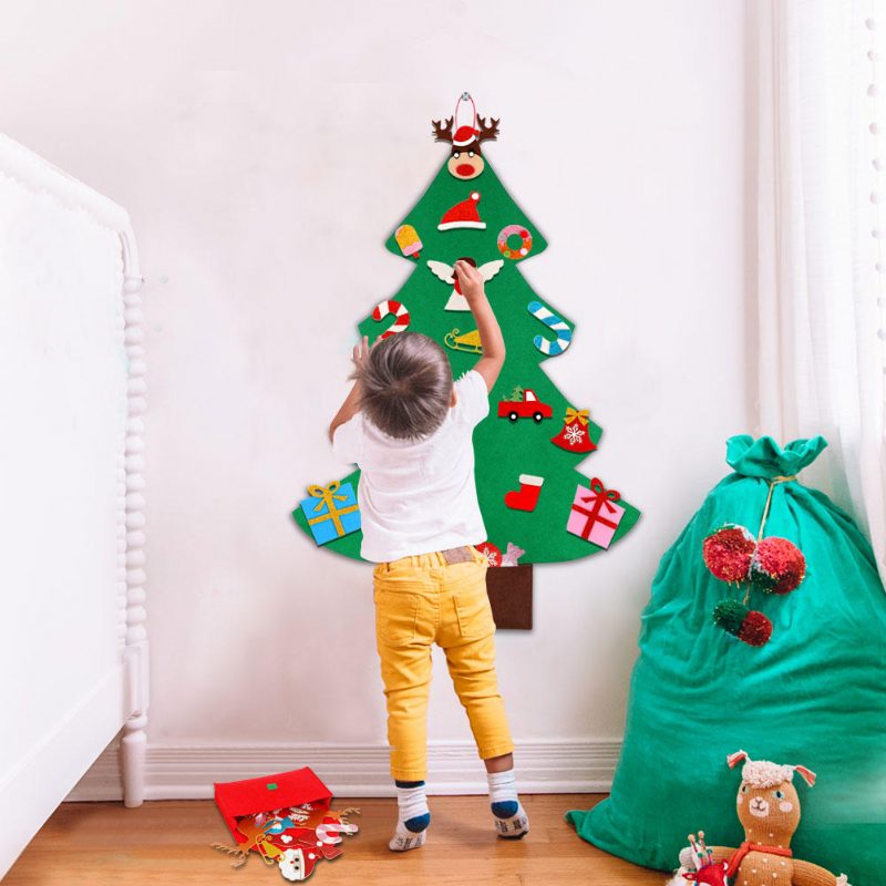 Diy Nemez Karácsonyfa Csillogó Díszekkel Szabadon Ragasztva Falra Akasztós Karácsonyfák Karácsonyi Díszek Filc Újévi Ajándék Diy Készlet