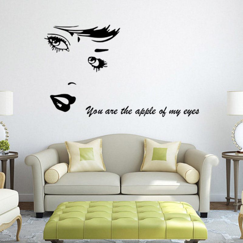 Honana Creative Black Beauty Home Decal Falmatrica Eltávolítható 3d Barkács Tapéta Szoba Fali Dekorációhoz