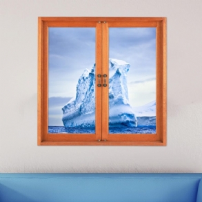 Jéghegy 3d Mesterséges Ablak Nézet 3d Falmatricák Frigid Barrier Pag Matricák Otthoni Fali Dekoráció Ajándék