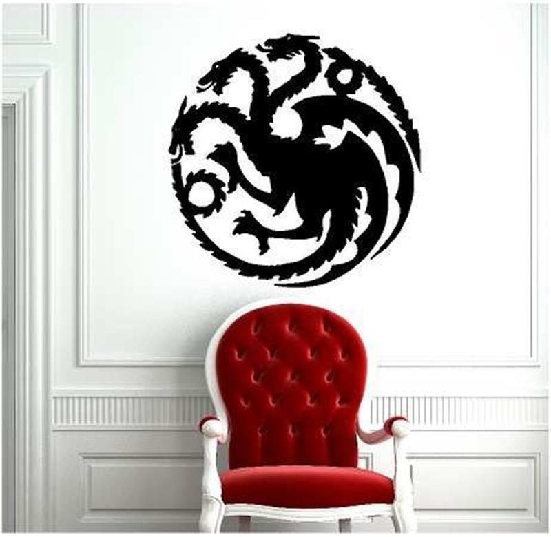 T-18 Trónok Harca Tangeri Lian Targaryen Családi Embléma Három Arany Sárkány Faragott Falmatrica
